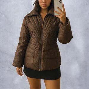 Vintage Y2K Moncler Metallic Brown Quilted Down Puffer Jacket Size 5 (XXL)